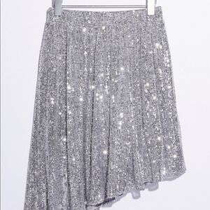 Free People Last Dance Sequin Asymmetrical Skirt